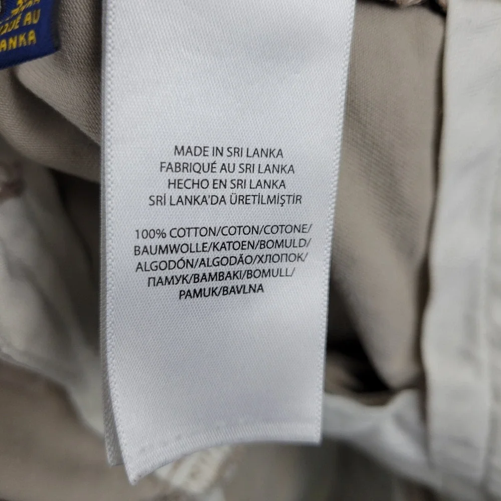 Polo Ralph Lauren Classic Fit Chino Pants‎ Mens 34x32 Tan Cotton Casual Retro